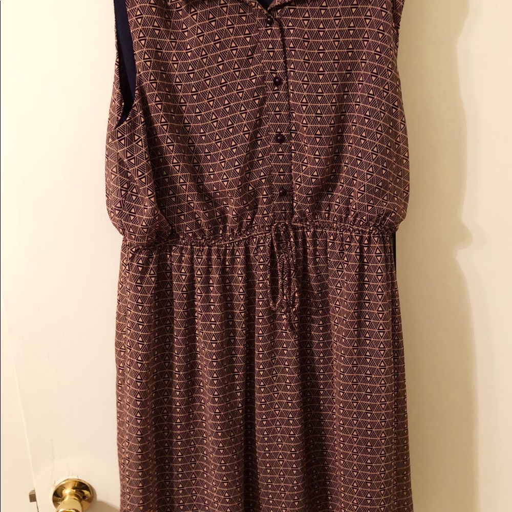 (Plus) 2X dark pink and navy dress